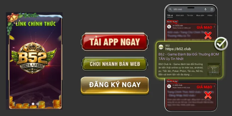 Website B52Club giả khiến người chơi mất tiền